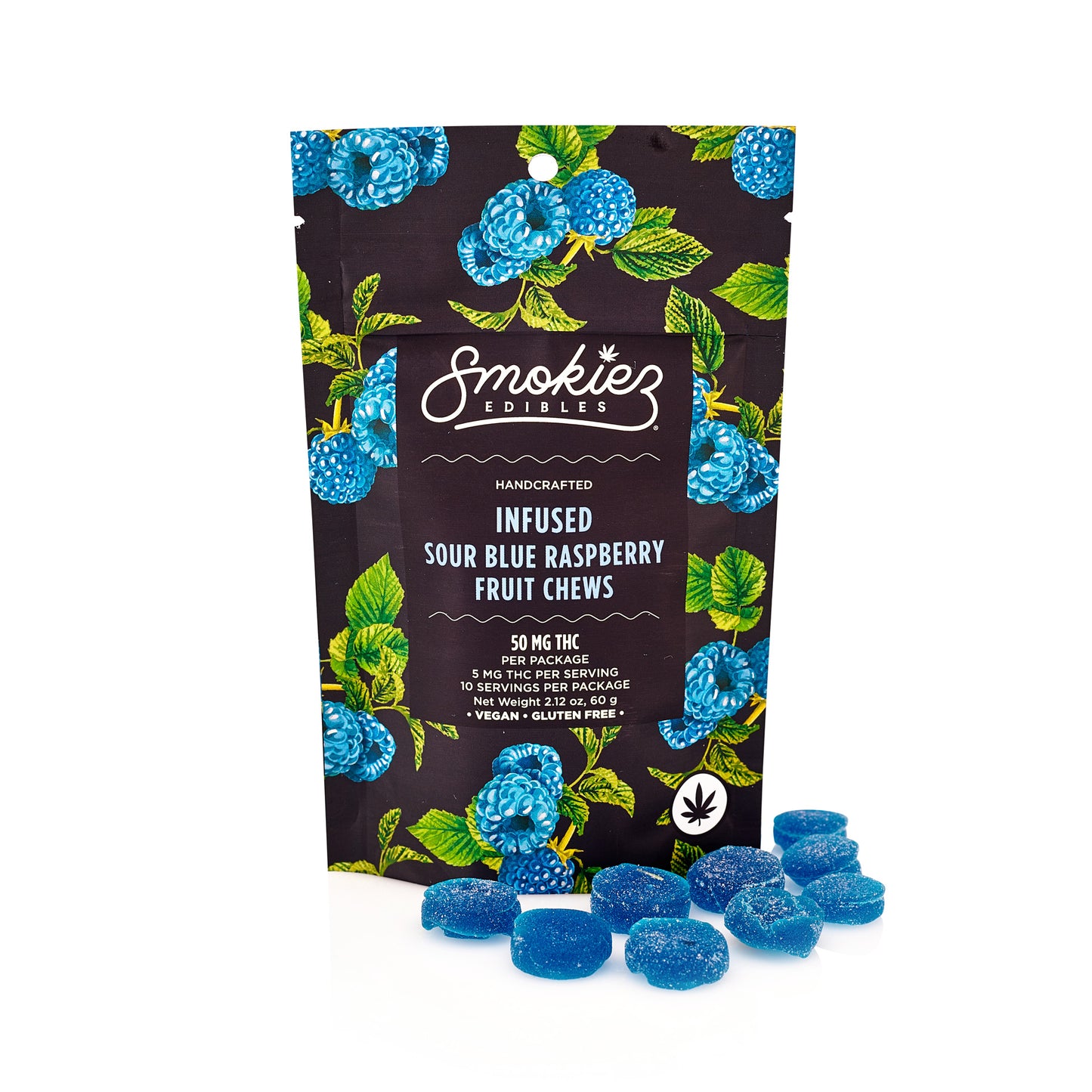 Smokiez 50mg Delta-9 Gummies Sour Blue Raspberry (10ct)