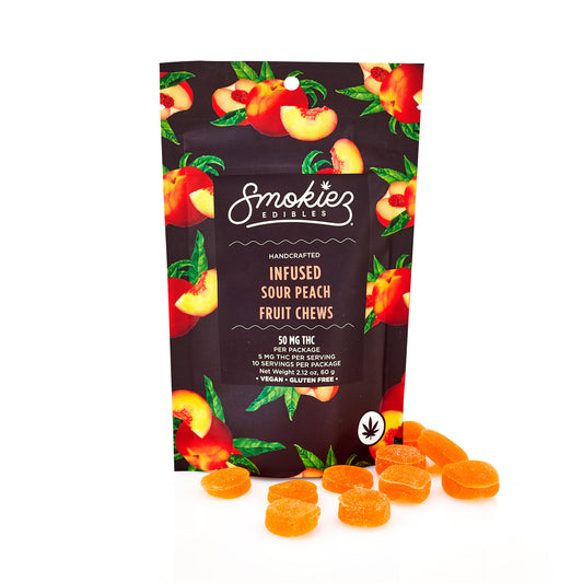 Smokiez 50mg Delta-9 Gummies Sour Peach (10ct)