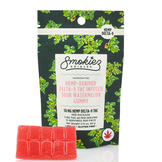 Smokiez Single 50mg Hemp Delta 9 Sour Watermelon Gummy