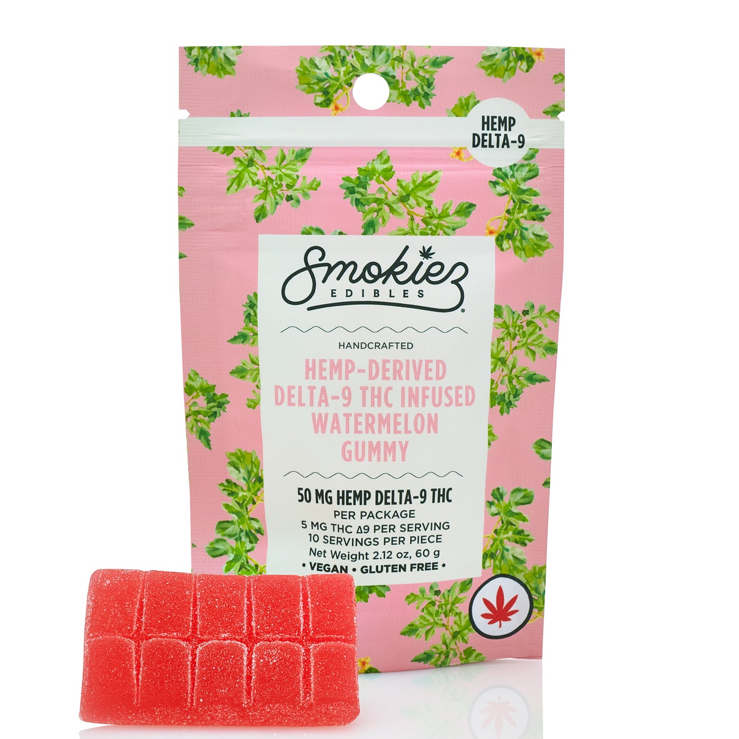 Smokiez Single 50mg Hemp Delta 9 Watermelon Gummy